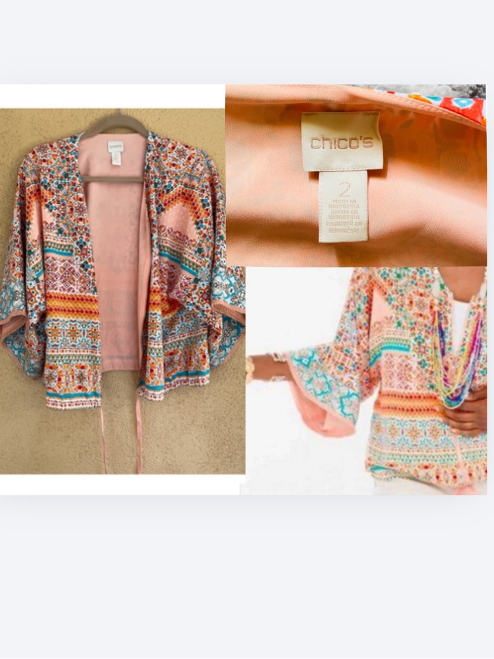 Chico's cardigan kimono Lightweight Zippered Coverup.